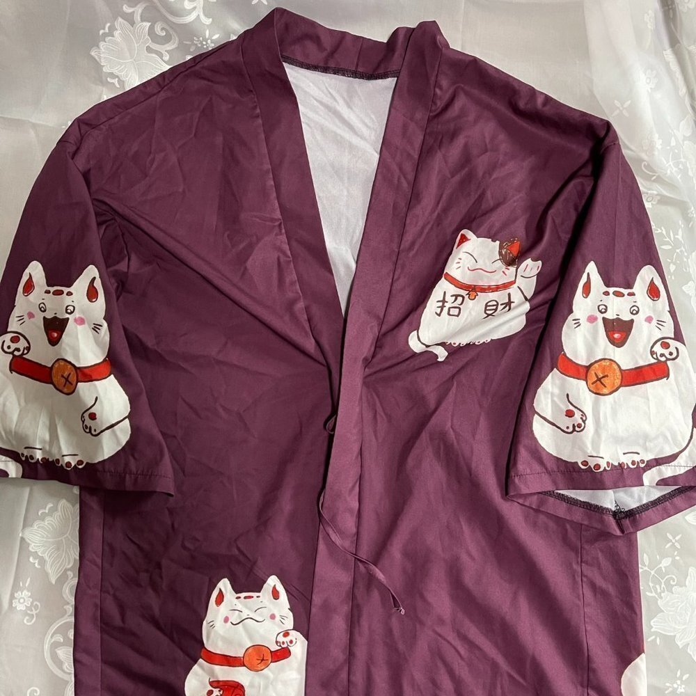 LAI Meng Five Cats 3/4 Sleeve Japanese Over Up OneSize Small-Extra Large